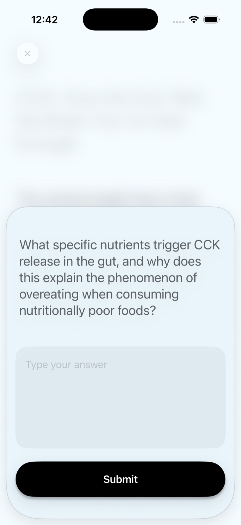 Thinker question screen prompting you to think through an idea